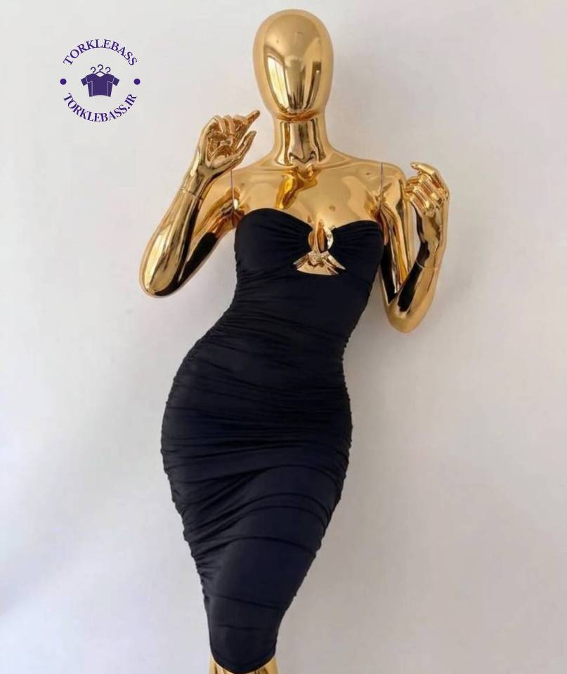 پیراهن دکلته کاپدار مجلسی کد 066