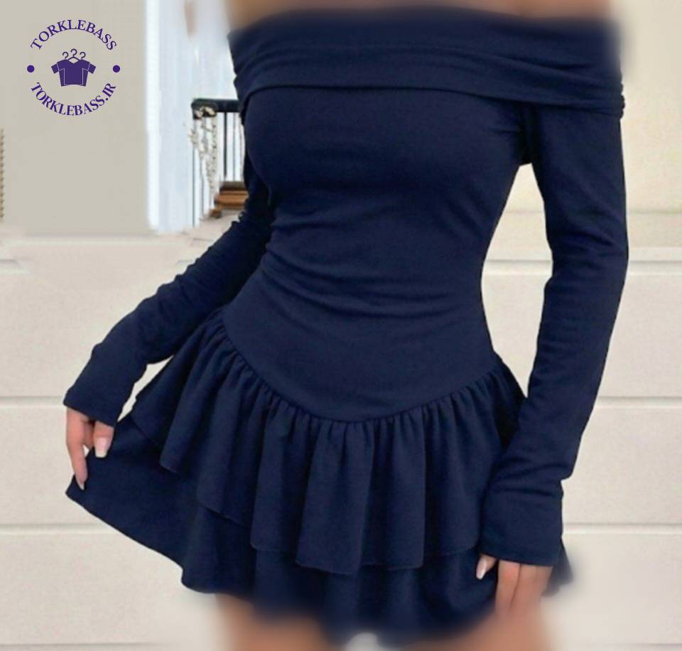 تونیک یقه قایقی مجلسی دخترانه
